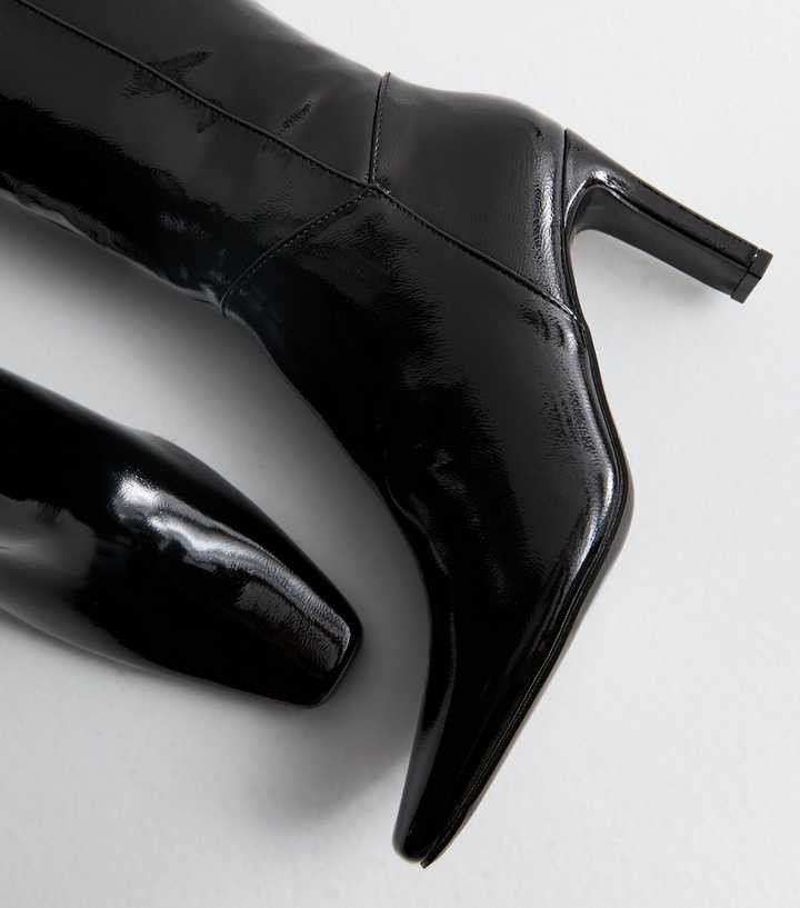 Public Desire Black Faux Leather Boots
						
						Add to Saved Items
						Remove from Saved It... | New Look (UK)