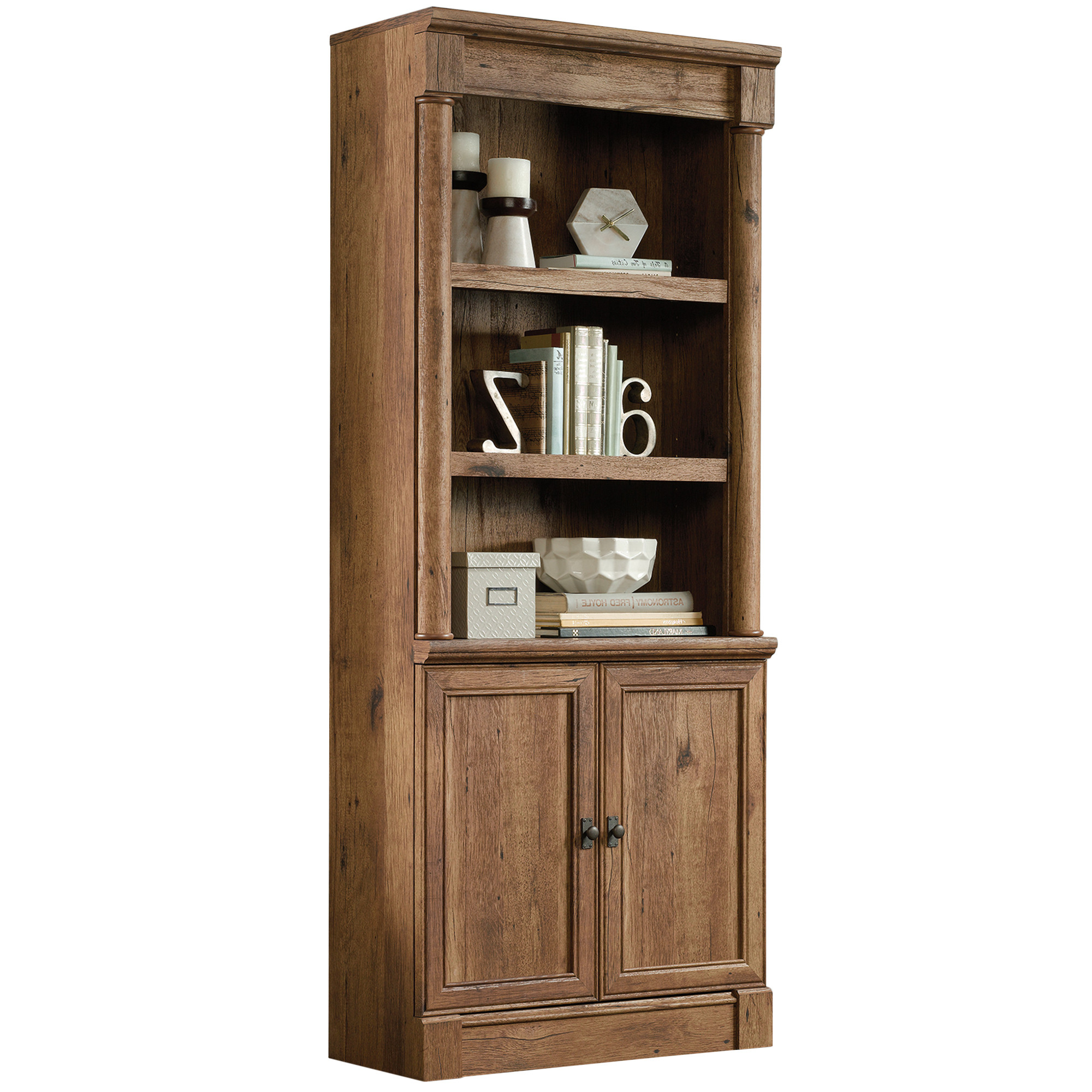 Vintage Oak Palladia Library Cabinet with Doors | Temple & Webster AU