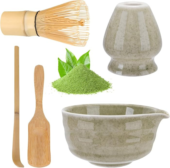Matcha-Set, Matcha-Rührer-Set, Matcha-Schüssel mit Ausgießer, Matcha-Rührer und Ständer, Mat... | Amazon (DE)