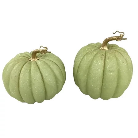 Way to Celebrate Thanksgiving Green Pumpkins Decoration, Set of 2 - Walmart.com | Walmart (US)