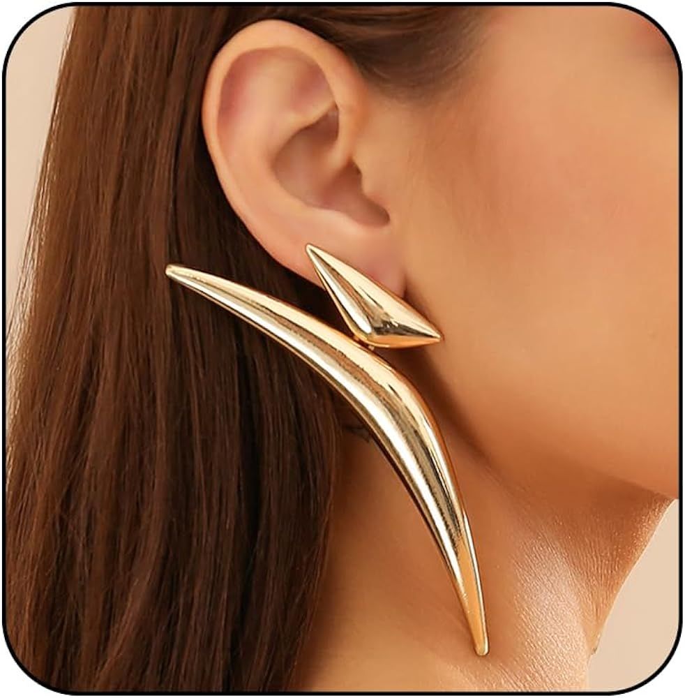 Gold Statement Earrings for Women Exaggerated Geometric Drop Dangle Earrings Trendy Fashion Gold ... | Amazon (US)