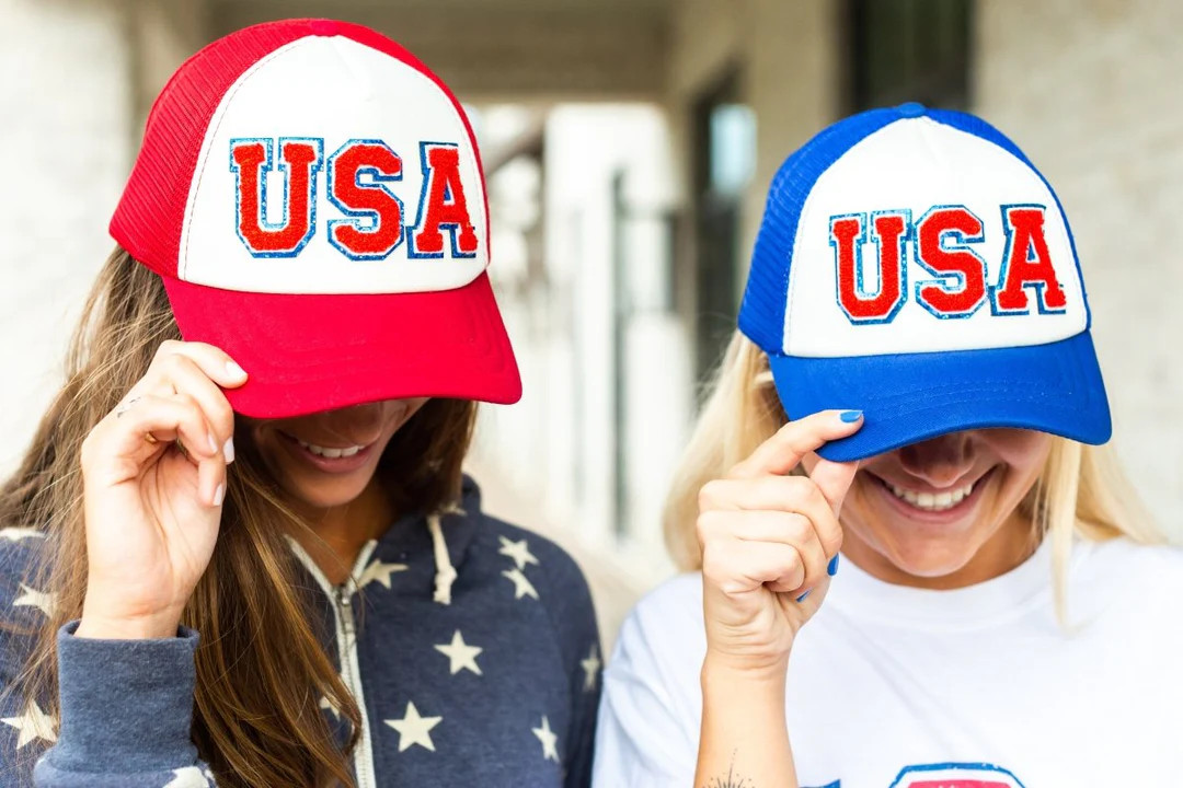 USA Letter Patch Trucker Hat | United Monograms