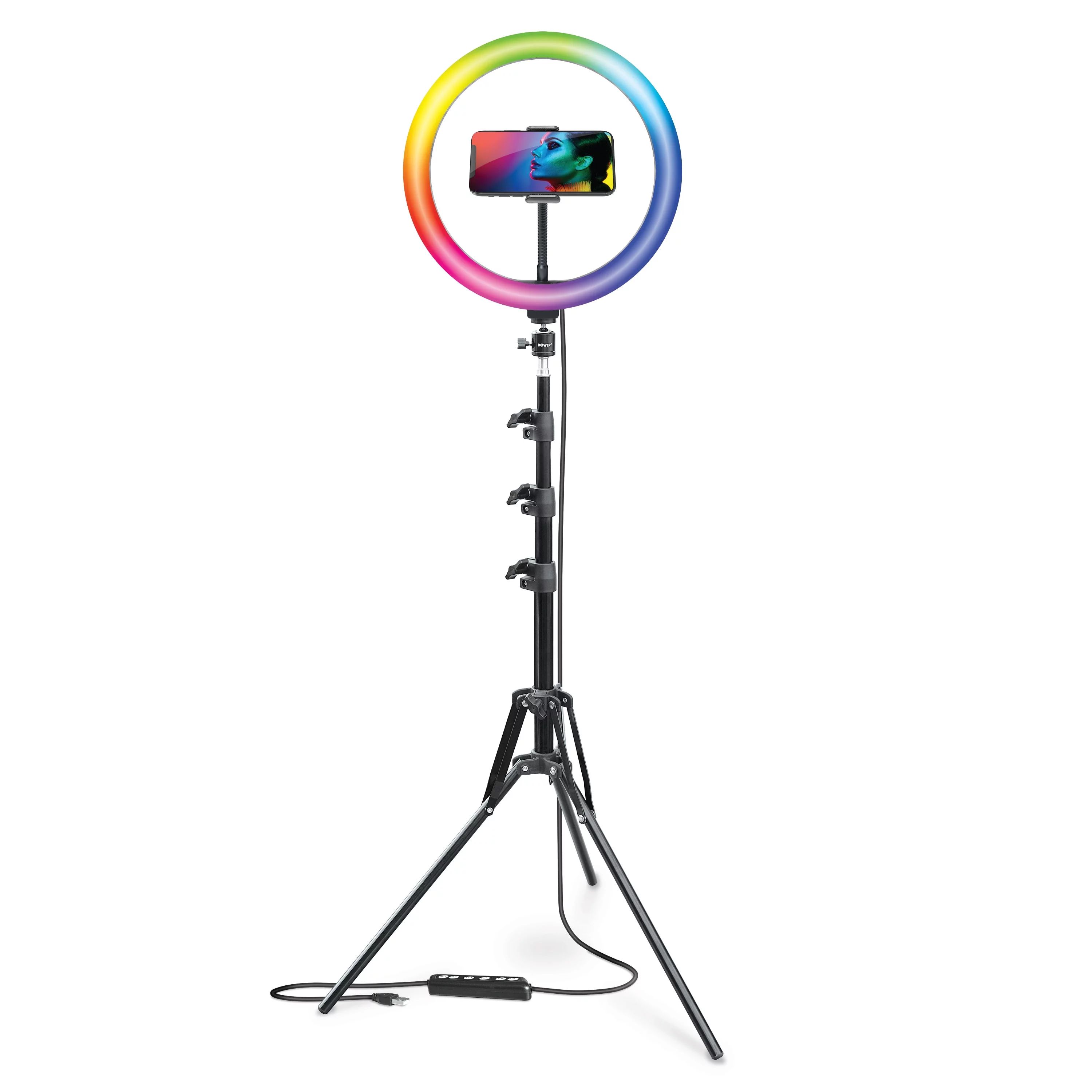 Bower 12-inch LED RGB Ring Light Studio Kit with Special Effects; Black | Walmart (US)