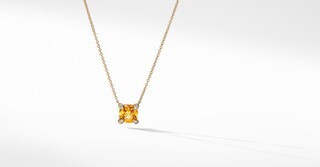 Châtelaine Pendant Necklace with Citrine and Diamonds in 18k Gold, 7mm | David Yurman