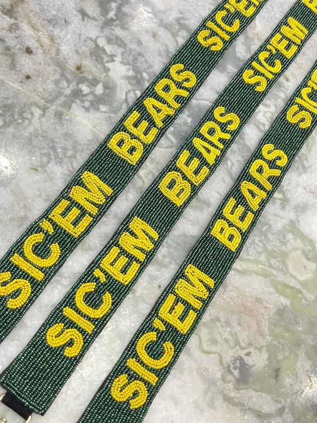 college purse strap beaded purse strap, purse strap,sic'em, sic'em bears, baylor bears, beaded strap | Etsy (US)