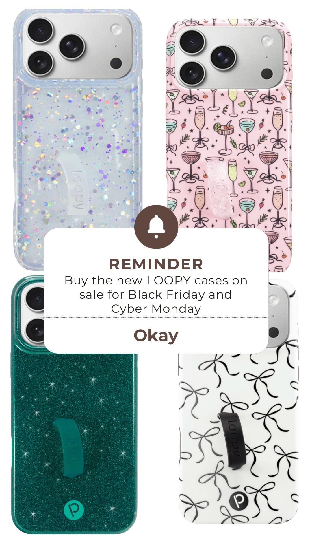 The new loopy cases are so adorable! Make sure to use the right code at checkout to save!

Buy 1, get 20% off - code: LOOPY
Buy 2, get 25% off - code: LOOPIER
Buy 3, get 30% off - code: LOOPIEST

Deal ends 12/1/25.