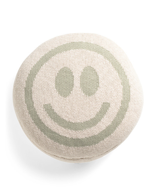 16in Round Smiley Face Pillow | TJ Maxx