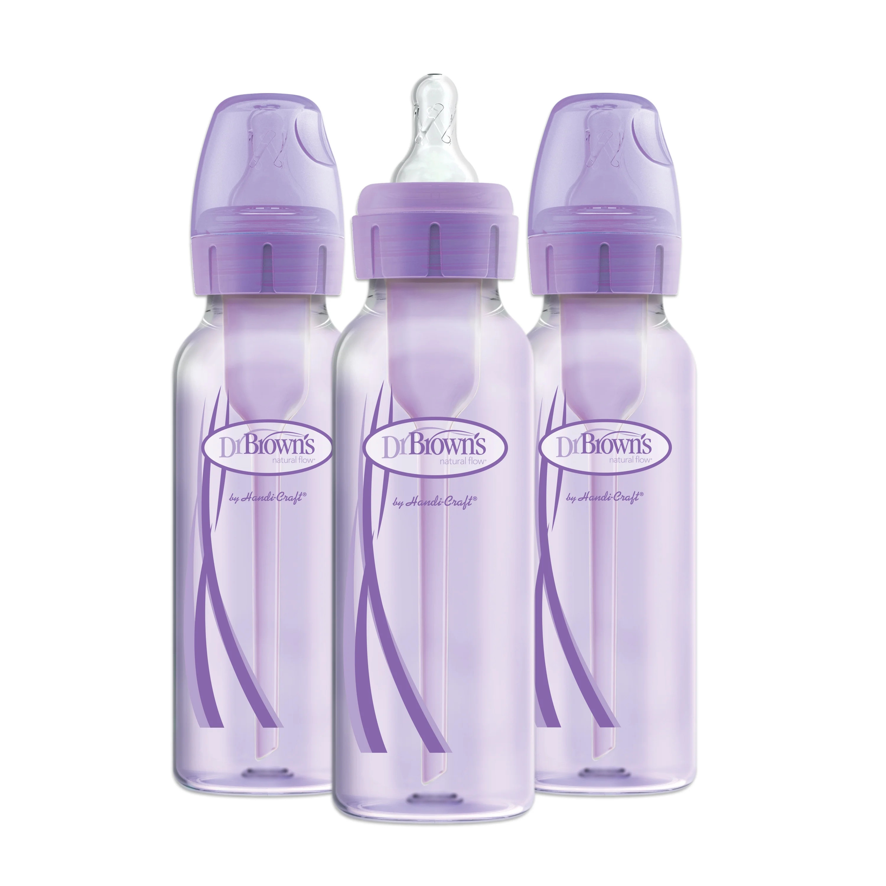 Dr. Brown's Options+ Anti-Colic Baby Bottle - Purple - 8oz - 3pk - Walmart.com | Walmart (US)