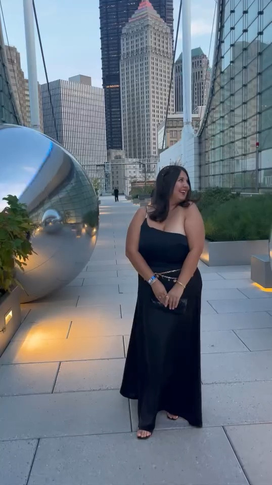 Black satin one shoulder bridesmaid dress from show me your mumu! Classy but sexy with the slit. Great for events too!

#LTKWedding #LTKStyleTip #LTKParties