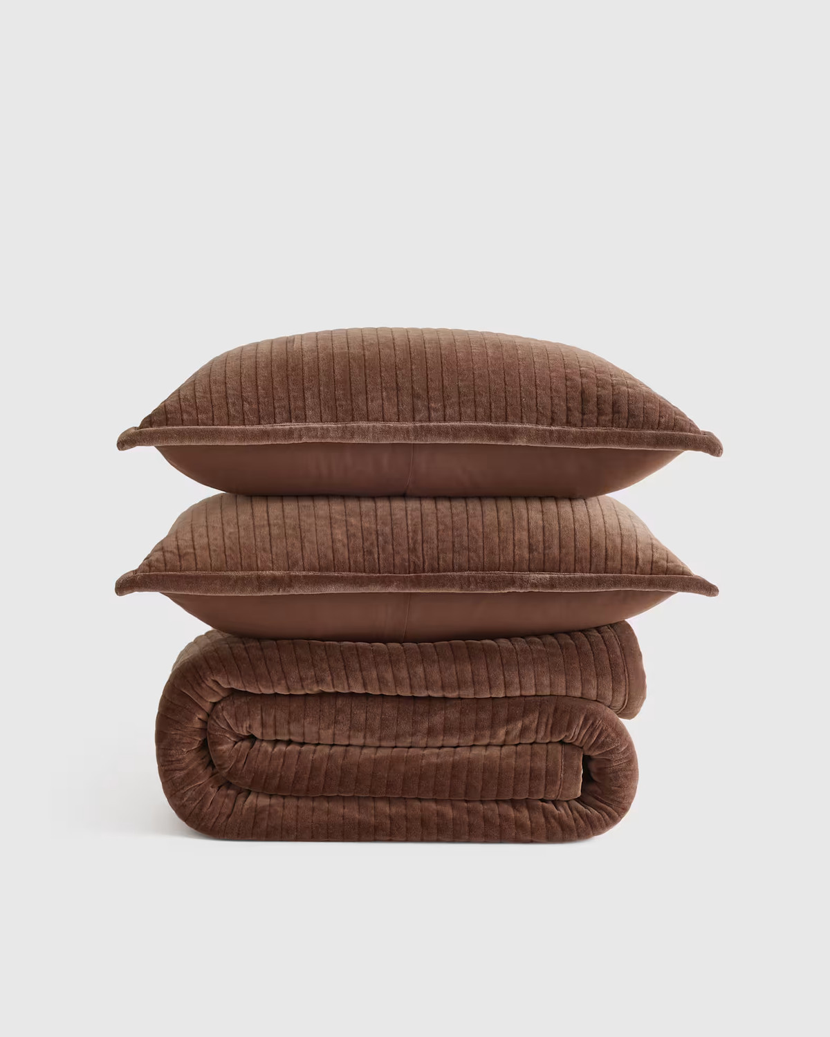 Cotton Velvet Vertical Channel Quilt Set, from Quince