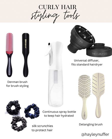 Curly hair must haves! Denman brush, diffuser, continuous spray bottle, detangling brush, and silk scrunchies

Amazon finds beauty finds hair styling

#LTKstyletip #LTKbeauty