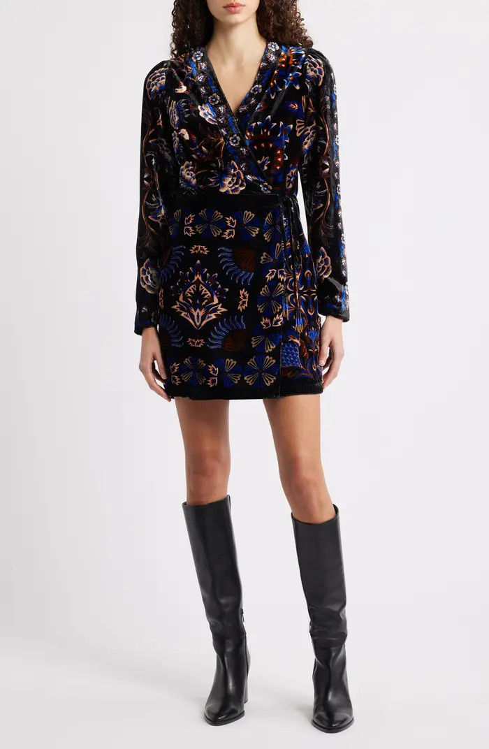 Arabesque Mix Scarves Wrap Minidress | Nordstrom