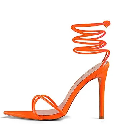 Elisabet Tang Heeled Sandals Women s Sexy Strappy 4.3 inch Stilettos High Heels Lace Up Heeled Sanda | Walmart (US)