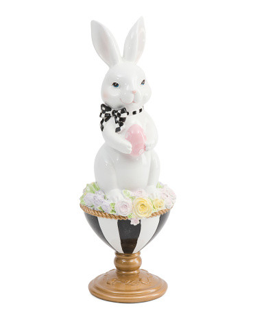 Bunny Sitting On Flower Pot Decor | TJ Maxx