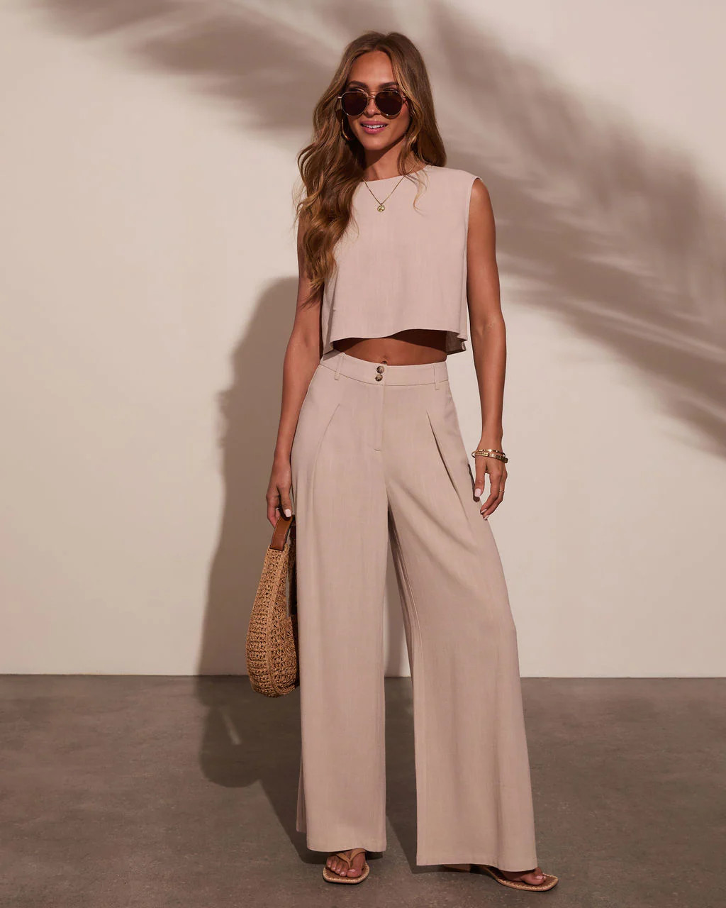 Carissa Cap Sleeve Linen Top | VICI