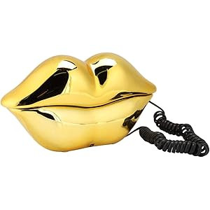 Vbestlife Gold Lips Telephone for Novelty Interesting Gift, Sexy Mouth Lip Corded Landline Phone Des | Amazon (US)