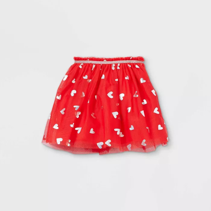 Girls' Sparkle Heart Tutu Skirt - Cat & Jack™ Red | Target