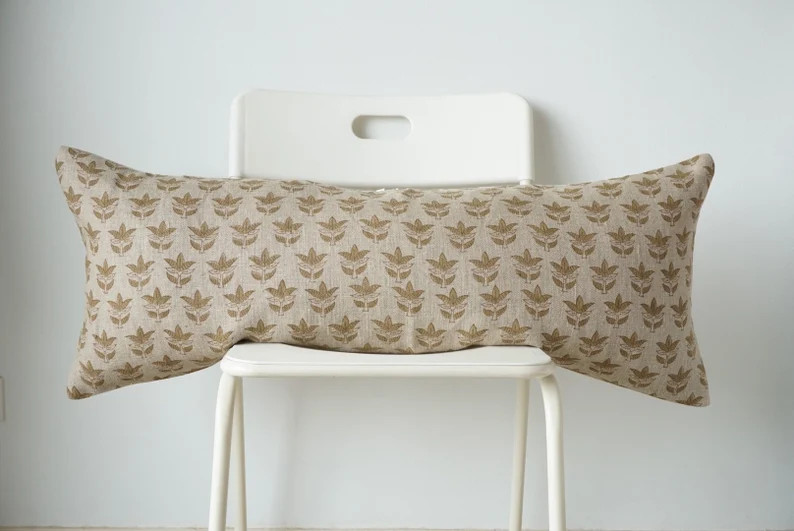 Block Print Lumbar Pillow Cover - Etsy | Etsy (US)