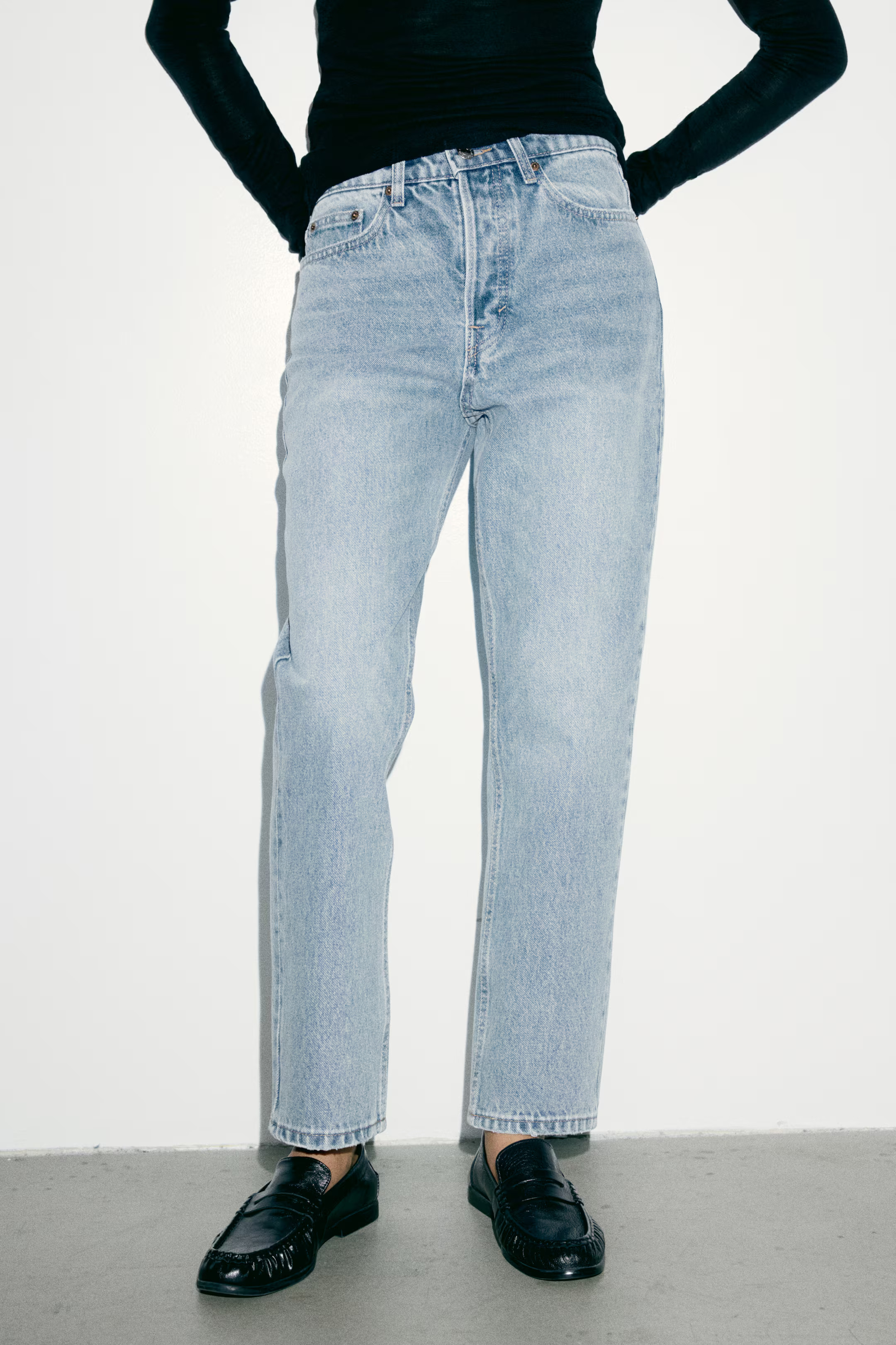 Slim Straight High-Waist Ankle Jeans | H&M (US, CA, MX)