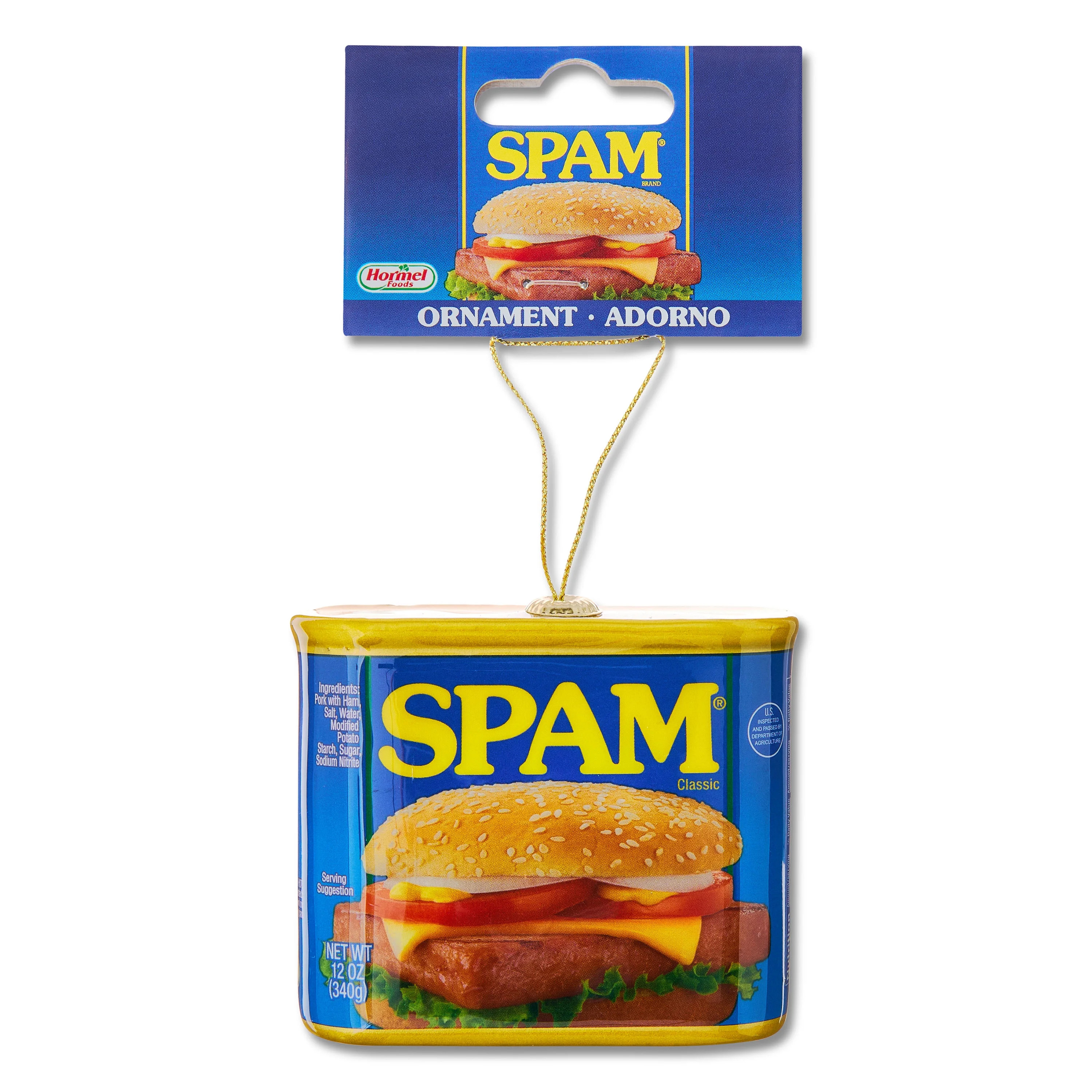 Hormel, Spam Decoupage Ornament, 4 inches Tall, Faux Food, Plastic, Blue, Novelty Ornament, Colle... | Walmart (US)