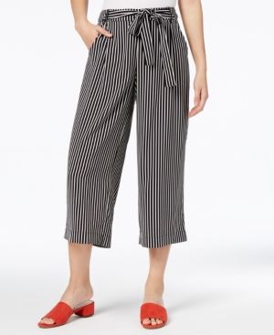 Maison Jules Striped Culotte Pants, Created for Macy's | Macys (US)