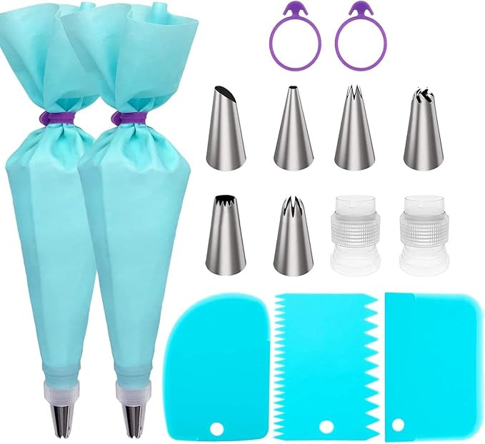 Piping Bags and Tips Set, Reusable Piping Bags, Frosting Piping Kit for Baking with Pastry Bags a... | Amazon (US)