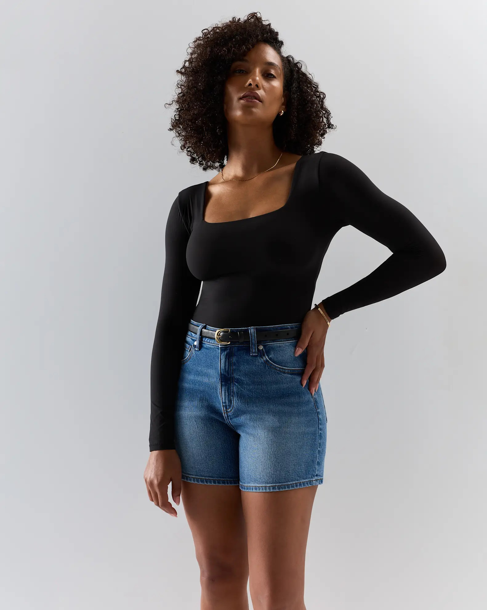 Bella Stretch Vintage Shorts in Atlantic Blue | Quince