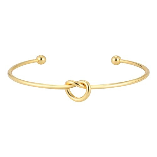 AOZEL Gold Love Knot Bangle Bracelets for Women Adjustable Gold Infinity Bracelet for Wedding | Amazon (US)