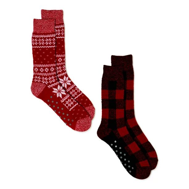 George Men’s Holiday Thermal Crew Socks, 2-pack | Walmart (US)