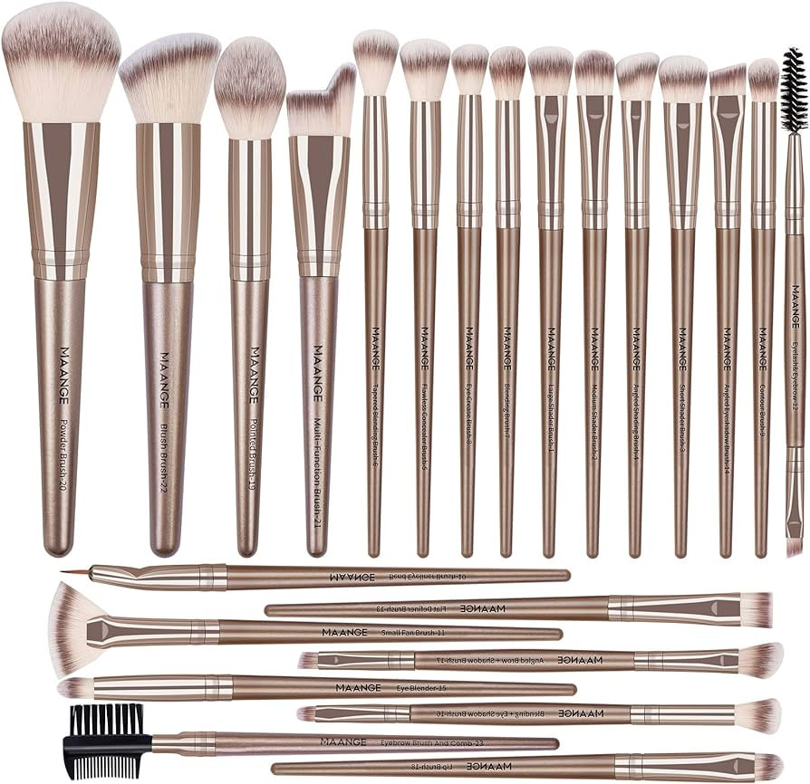 MAANGE Makeup Brush Set 23 Pcs Makeup Brushes Premium Synthetic Make up brushes Professional Face... | Amazon (US)
