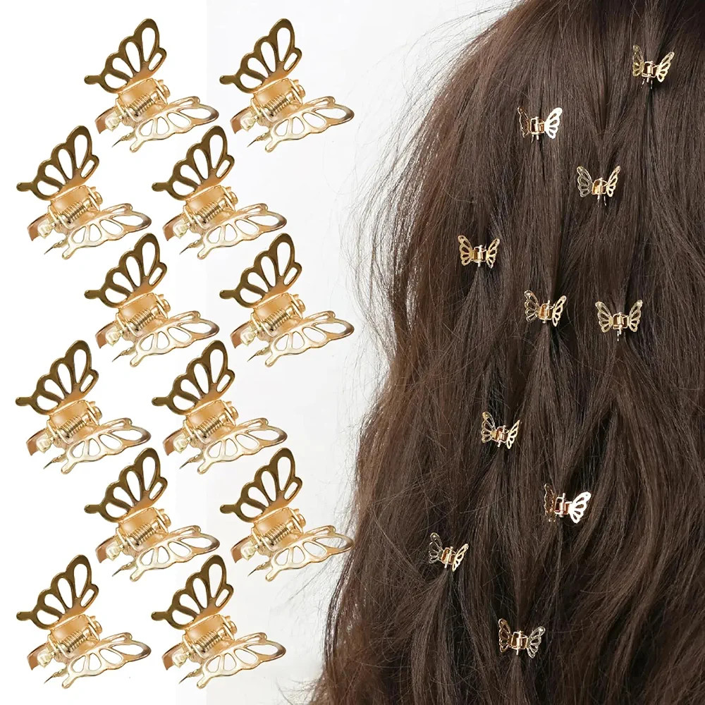 20 Pcs Hair Clips for Women Small Metals Hollow Butterfly Strong Hold Jaw Clips Mini Claw Clips G... | Amazon (US)