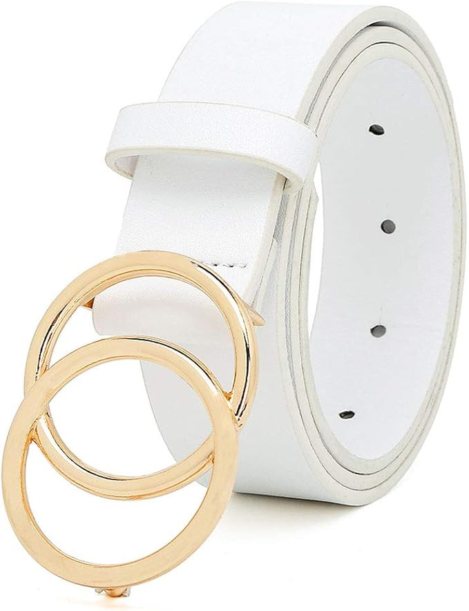 Earnda Women's Leather Belt Fashion Soft Faux Leather Waist Belts For Jeans Dress | Amazon (US)