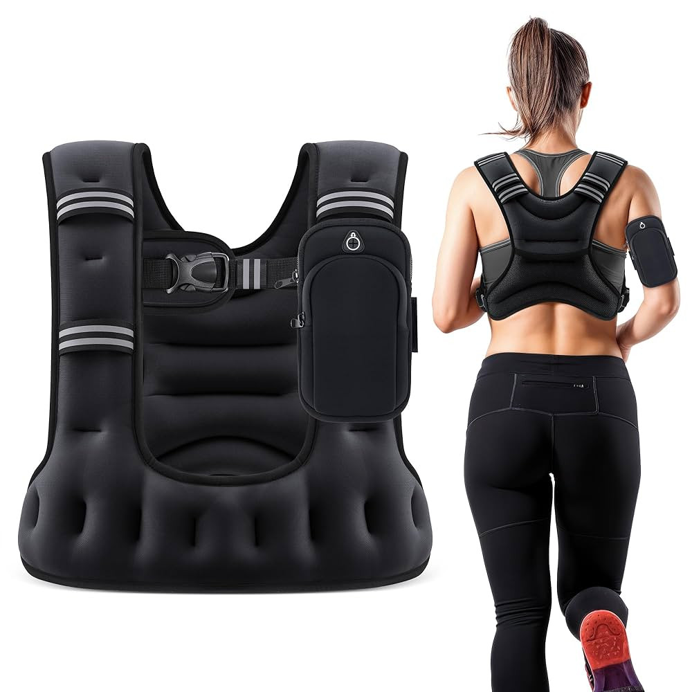 ZELUS Weighted Vest for Women Men, 6/8/12/16/20lb Weight Vest with Arm Pouch Reflective Strips, U... | Amazon (US)