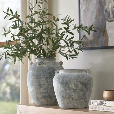 Charcoal Textured Terrocotta Vase | Grandin Road