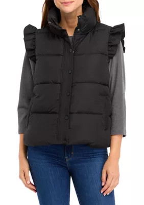 Crown & Ivy™ Women's Ruffle Shoulder Vest | Belk