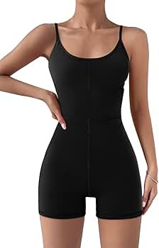 AUTOMET Women's Jumpsuits Unitard Bodysuit Workout Rompers One Piece Summer Outfits Gym Yoga Clot... | Amazon (US)