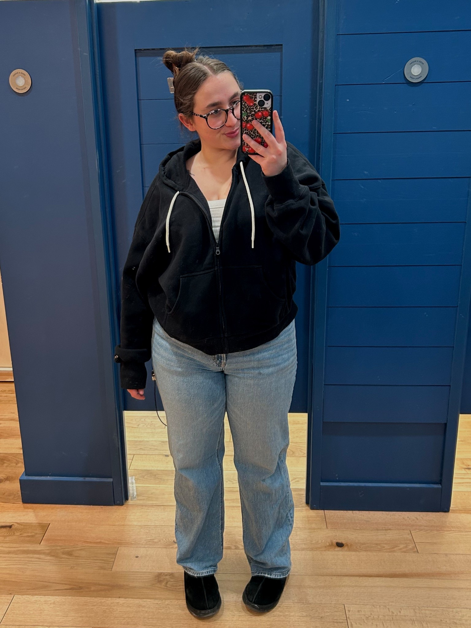 casual ootd 
wearing size 12 x-long in jeans (these run short i’m usually a true long) 
size XL hoodie 
size XL tank 
size 9 shoes 

#LTKTall #LTKMidsize #LTKootd