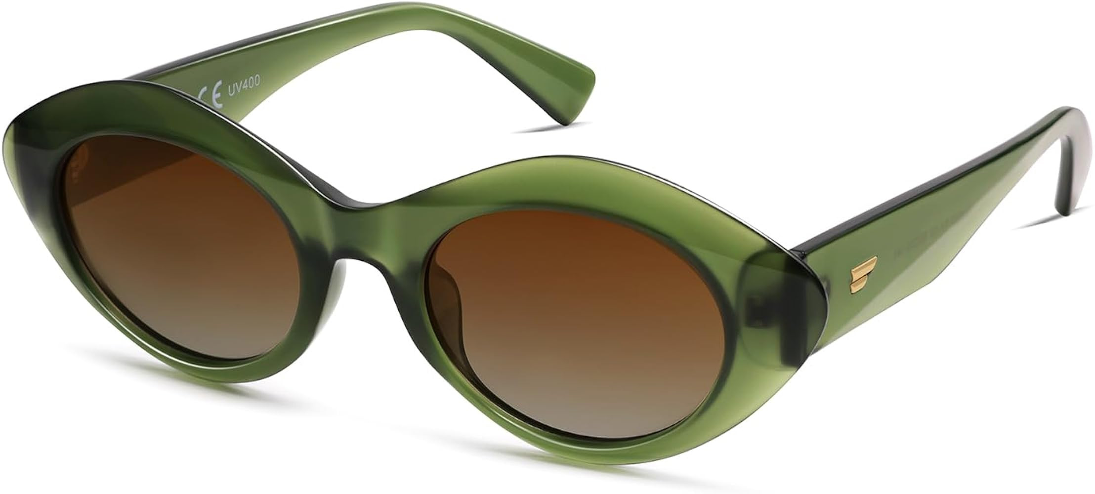 VANLINKER Polarized Trendy Thick Oval Round Sunglasses for Women Retro Shades VL9825 | Amazon (US)