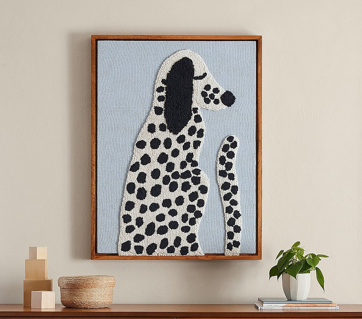 WE x PBK Dalmatian Woven Framed Art | Pottery Barn Kids