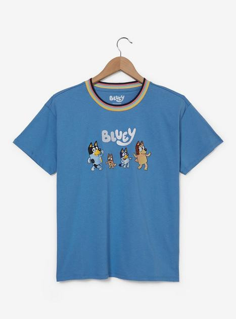 Bluey Heeler Family Line Up Embroidered Women's T-Shirt — BoxLunch Exclusive | BoxLunch