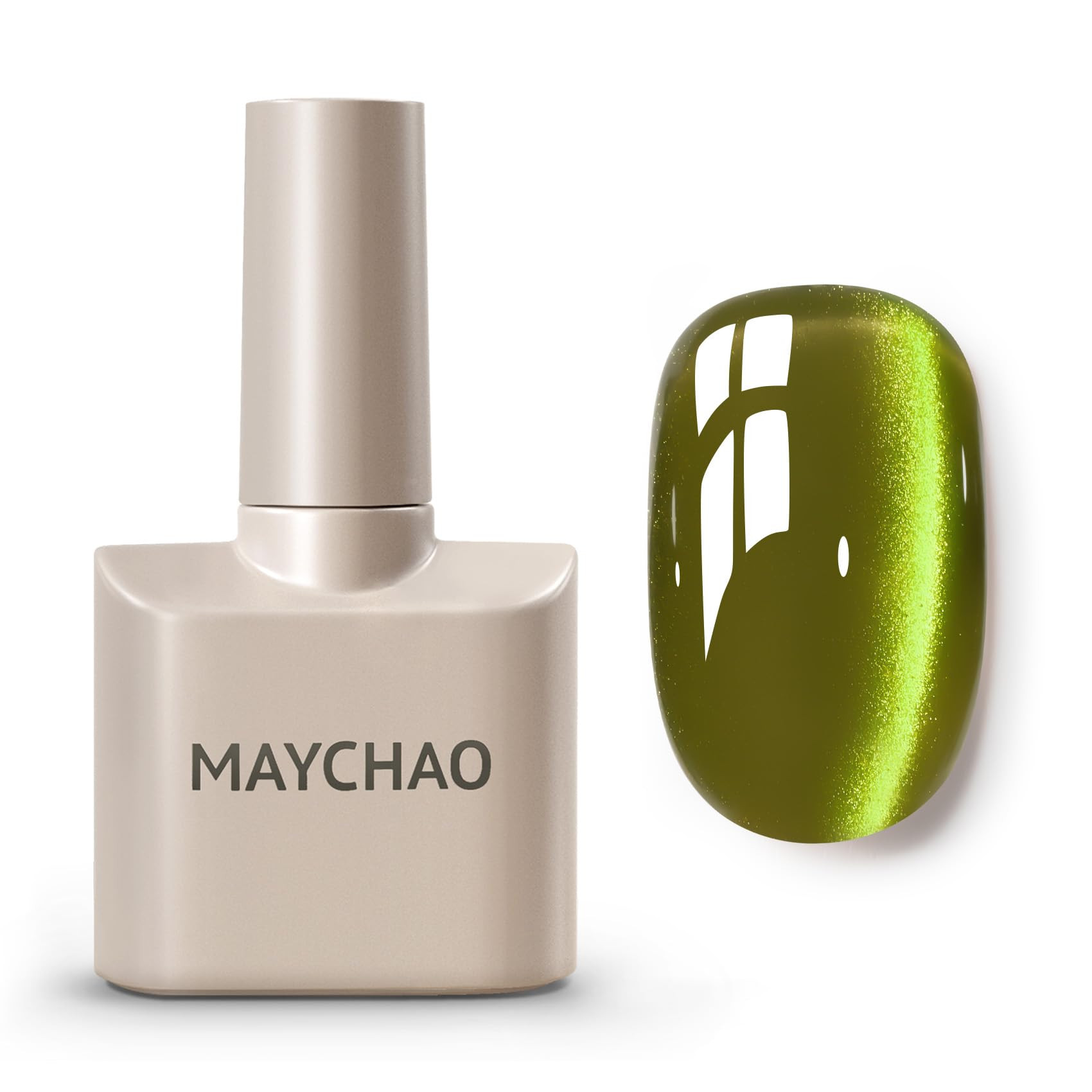 MAYCHAO 15ML Cat Eye Gel Nail Polish 1Pc Aurora Green Gel Polish with Magnet Soak off Holographic Magnetic Nail Polish for Nail Art Manicure Salon DIY at Home, 0.5 OZ | Amazon (US)