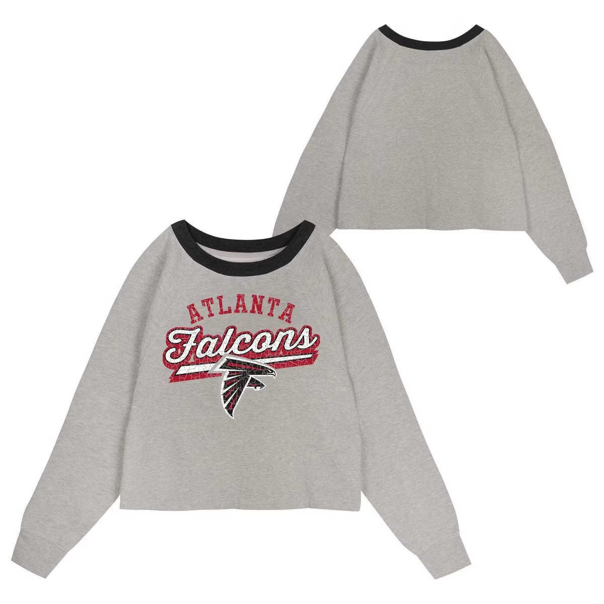 NFL Atlanta Falcons Girls' Gray Crew Fleece Hooded Sweatshirt | Target