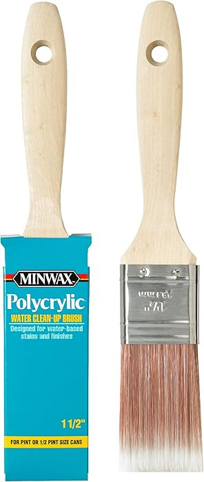 Minwax 427310008 Polycrylic Wood Stain Brush, 1.5”, White | Amazon (US)