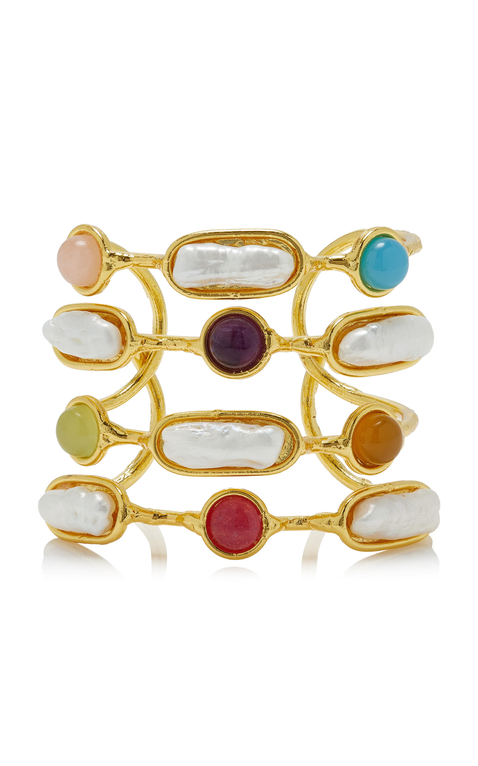 Grace Gold-Plated Multi-Stone Cuff | Moda Operandi (Global)