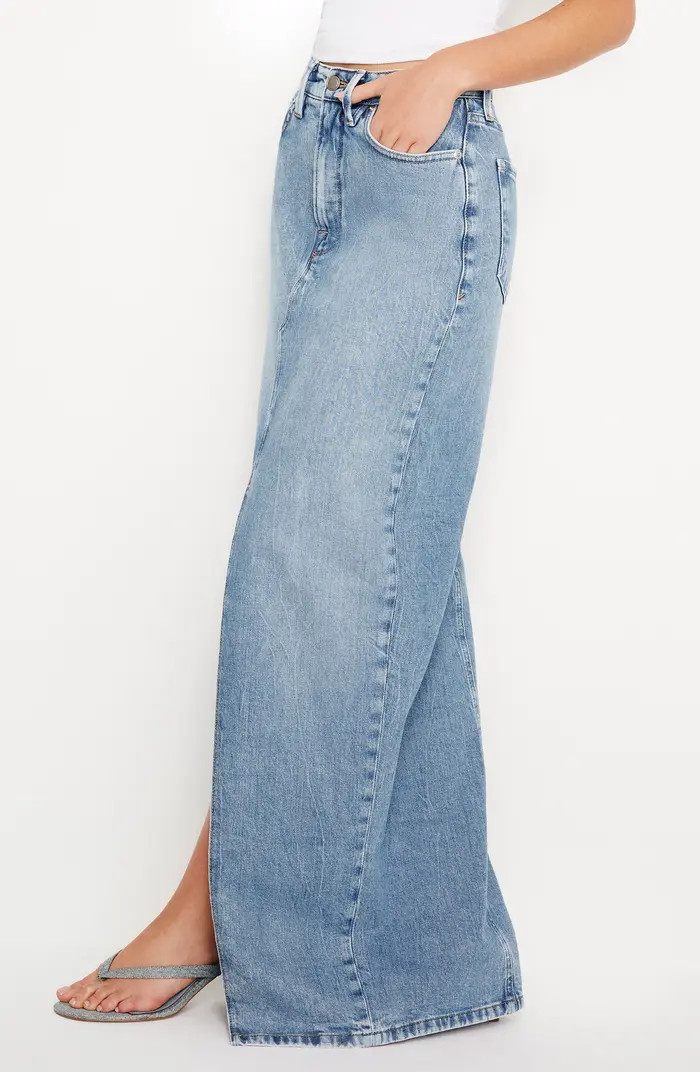 Good American Slit Front Denim Maxi Skirt | Nordstrom | Nordstrom