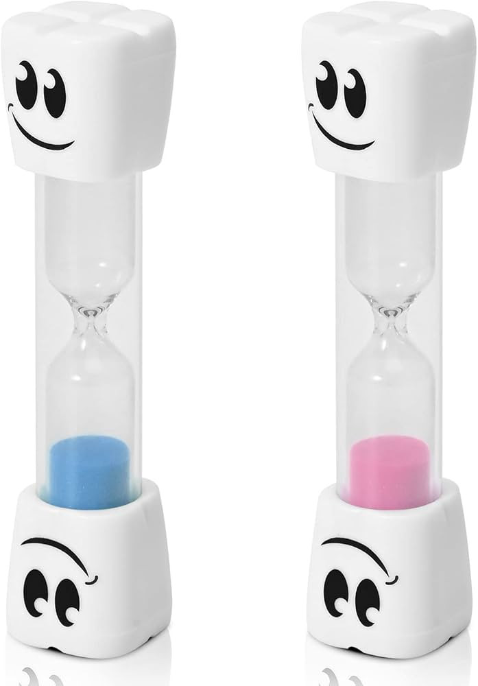 TeacherFav 2 Minute Toothbrush Sand Timer for Kids -Set of 2 Small Blue and Pink Smiley Hour Glas... | Amazon (US)