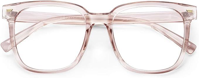 Oversized Blue Light Blocker Glasses for Women Square Computer Eyeglasses Reduce Eye Strain | Amazon (US)
