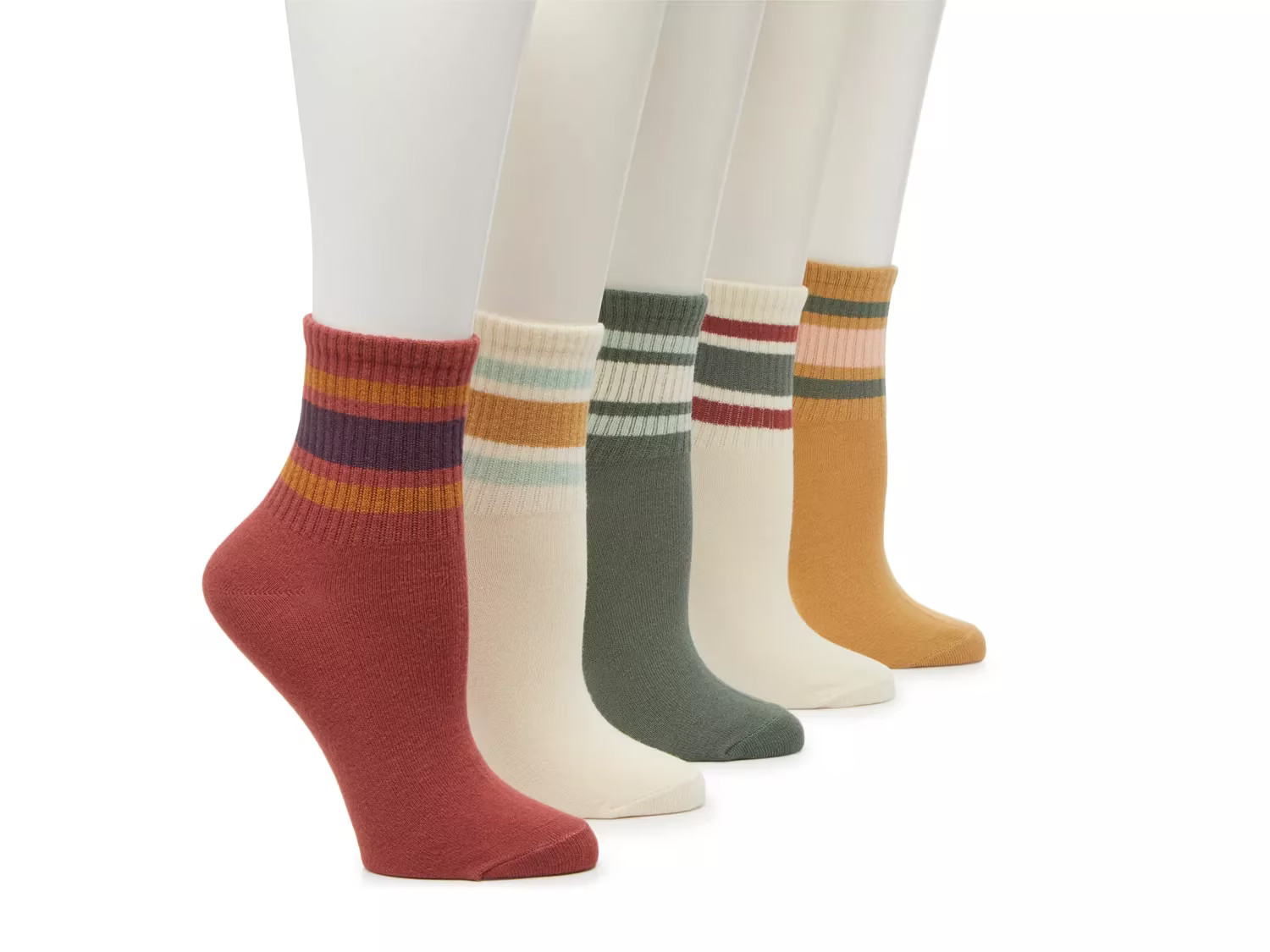 Crown Vintage Varsity Ribbed Women's Ankle Socks - 5 Pack | DSW
