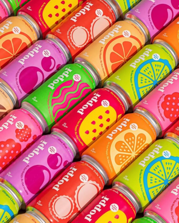 POPPI Sparkling Prebiotic Soda w/Gut Health & Immunity Benefits, Beverages w/Apple Cider Vinegar,... | Amazon (US)