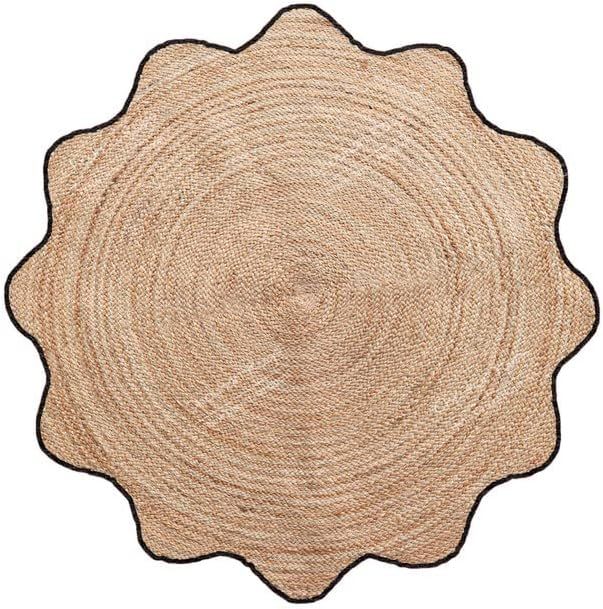 4x4, 5x5, 6x6,feet Natural Jute Scallop Round Rug, Floor Scalloped Edge Rug Braided Boho Eco Larg... | Amazon (US)